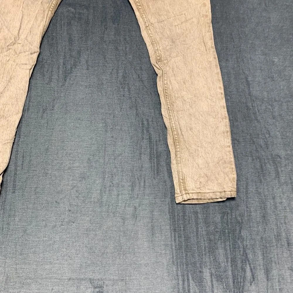 Levi's 512 Jeans Mens 31x30 Beige Denim Cotton Slim Fit Mid Rise Tapered Leg